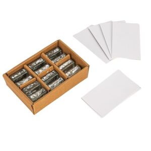 Creative Co-Op Glass Cube Place Card/Photo Holders with Paper Cards, Clear, Set of 6