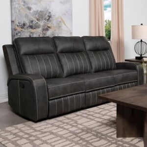 Coaster Home Furnishings Raelynn Upholstered Motion Reclining Sofa Grey