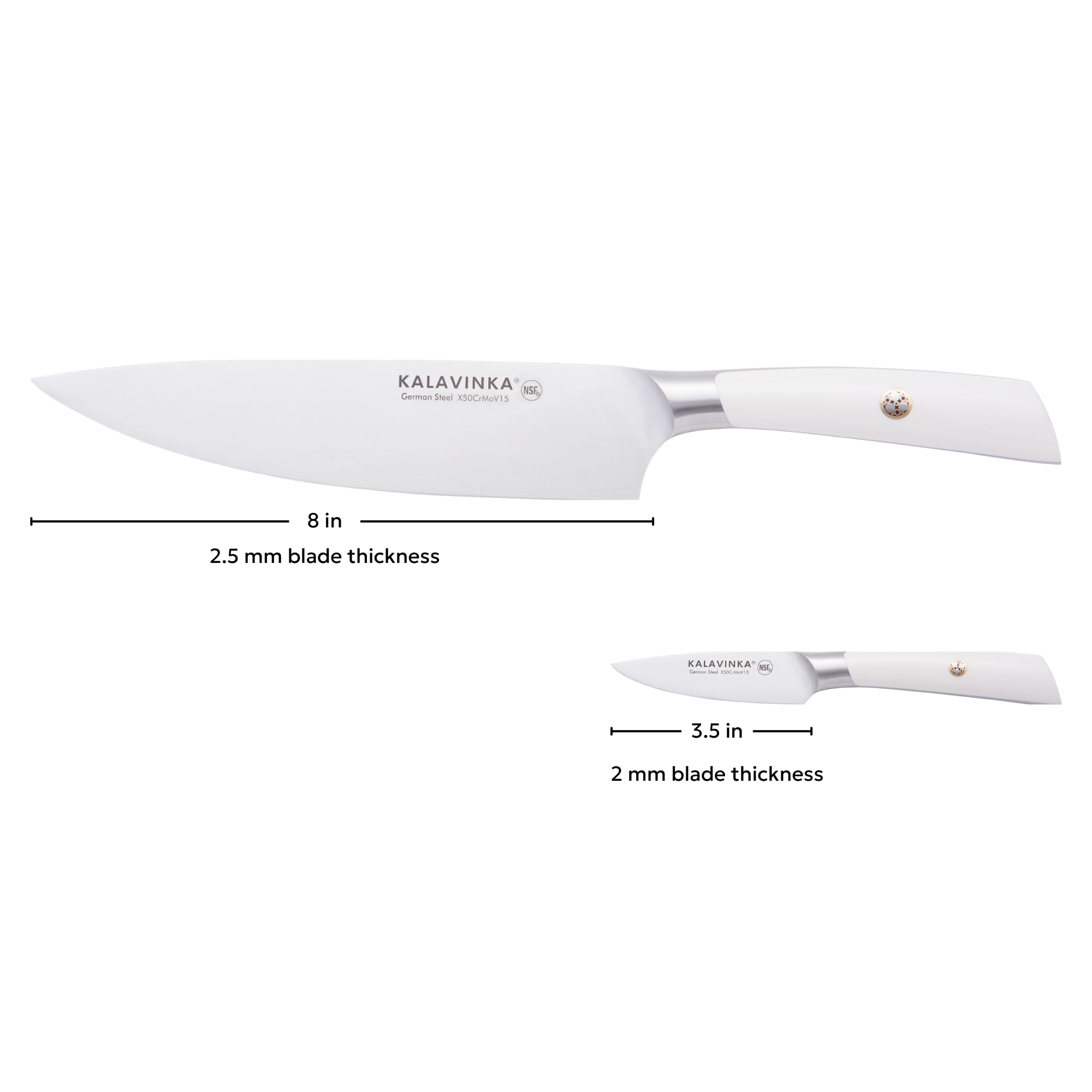 KALAVINKA Premium 2PC Knife Set 8" Chef’s Knife & 3.5" Paring Knife – Sharp, Versatile, and Durable German Steel Knives in Gift Box for Professional Cooks, Home Chefs, and Special Occasions (SAMJNA)