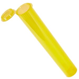 RVTUS Tube - 109 MM, 50 Pack, Squeeze Top, Child Proof and Air-Tight Lid, Eco-Friendly BPA-Free Plastic Container (Yellow)