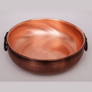 Extra-thick Copper Hot Pot Pure Handmade Household Induction Cooker Pure Copper Pot Retro-shabu Lamb Soup Copper Pot (Color : Brass, Size : 32cm)