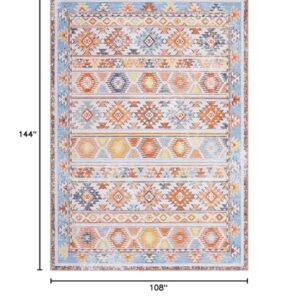 WESTLOOM 9x12 Large Living Room Rug Washable Rug Boho Distressed Area Rug Bohemian Tribal Area Rug Indoor Non-Slip Floor Carpet for Bedroom Home Office, Orange