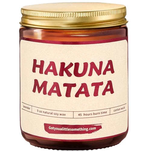 Got You A Little Something Hakuna Matata Lavender Vanilla Disney Candle | Disney Gifts for Women Adults, Disney Mom Birthday Gift | Lion King Themed Christmas Presents for Her ; Hakuna Matata Candle