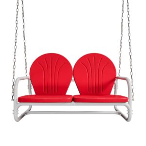 Live Casual Retro Metal Porch Swing (Red)