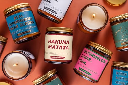 Got You A Little Something Hakuna Matata Lavender Vanilla Disney Candle | Disney Gifts for Women Adults, Disney Mom Birthday Gift | Lion King Themed Christmas Presents for Her ; Hakuna Matata Candle