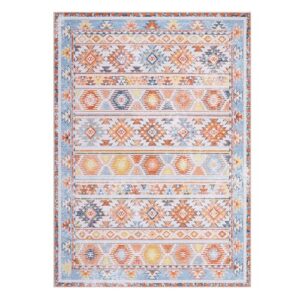 WESTLOOM 9x12 Large Living Room Rug Washable Rug Boho Distressed Area Rug Bohemian Tribal Area Rug Indoor Non-Slip Floor Carpet for Bedroom Home Office, Orange