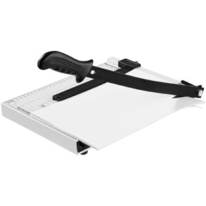 Guillotine Paper Cutter 12" - 10-Sheet Capacity Paper Cutter Guillotine Style, Heavy Duty Paper Slicer with Guide Bar and Safety Blade Lock for Cardstock, Photo, Wide Use for Office, Home (A4-B7)