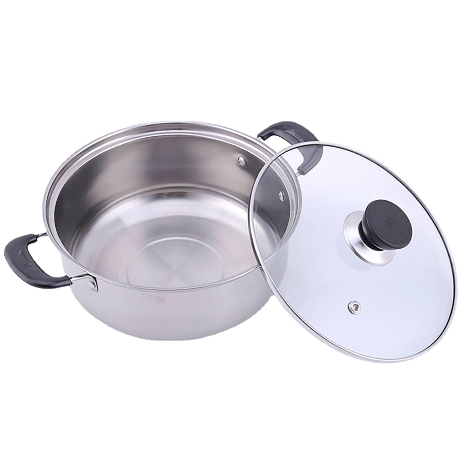 Stainless Steel Saucepan, 0.9 Quart Double Handle Milk and Soup Pot with Lid for Warming, Cooking and Boiling Milk, Spaghetti, Soup in Kitchen and Outdoor (16cm)