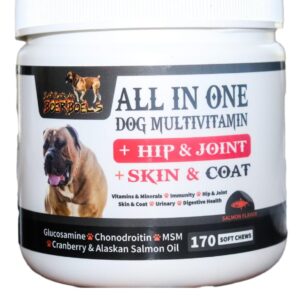 Barbarian Boerboels All in One Dog Multivitamin for Hip and Joint, Skin and Coat, 170 Count.