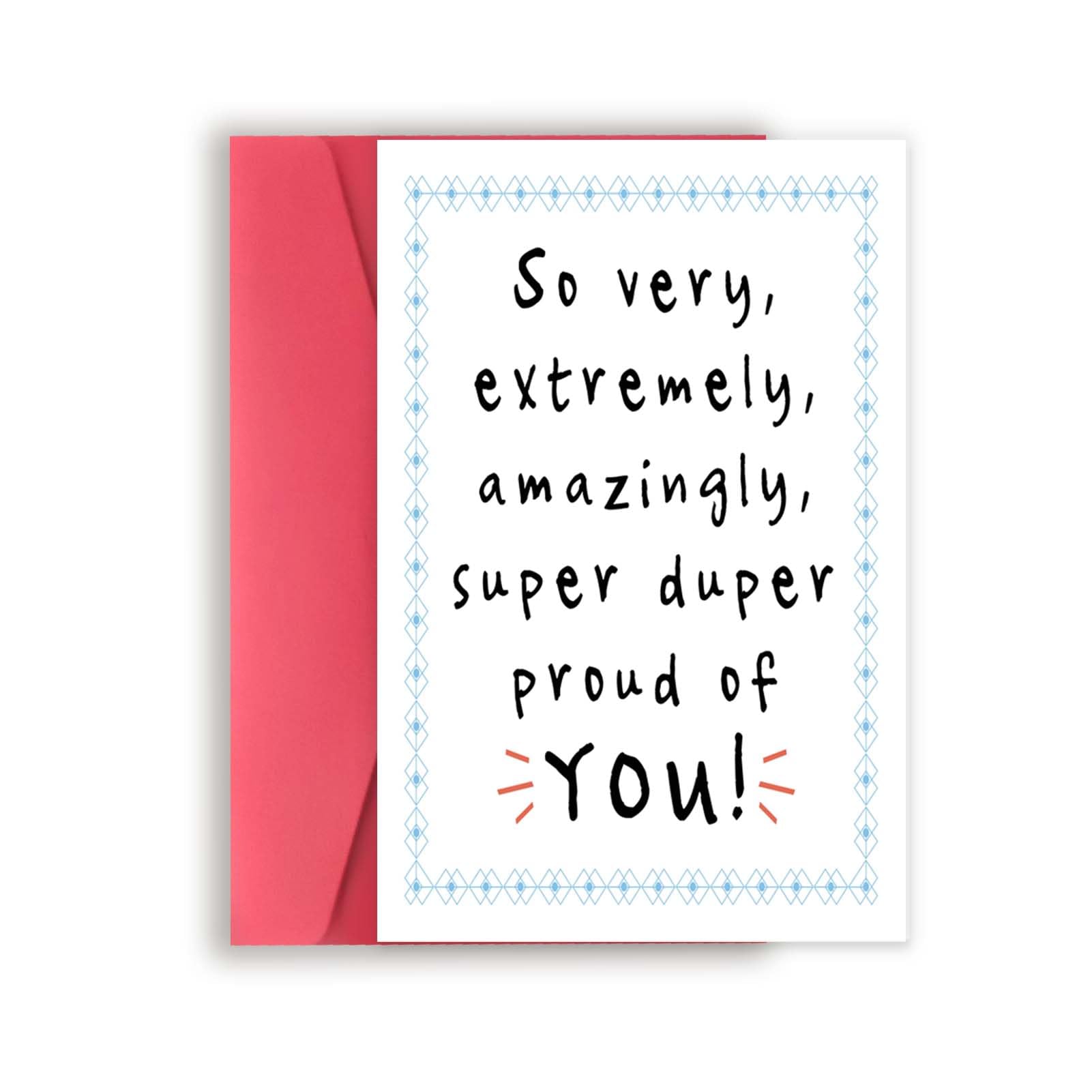 Asmallgf Proud of You Card for Him Her, Congratulations Gifts, New Job Card, Promotion Gifts for Women Men, Graduation Card for Friends, You Did It