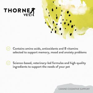 ThorneVet Canine Cognitive Support Powder for Dogs - Great Tasting Health Supplement with B Vitamins and Antioxidants to Support The Brain Health of Your Senior Dog - 90 Scoops