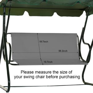 Outdoor Porch Patio Swing Seat Cover, 600D Thickened Oxford Waterproof Swing Cushion Protection Covers Replacement for Outdoors Garden Yard Swing Chairs (Gray, 58.2x19.7x19.7 Inch)