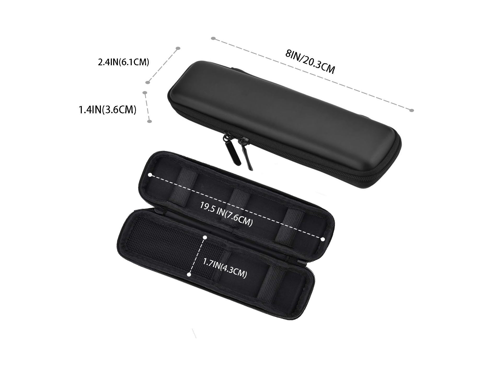 NUENSS-ROR Black Pencil Case EVA Hard Shell Pen Case Holder for Executive Fountain and Stylus Touch Pen pencil USB Cables and Electronic Cigarette