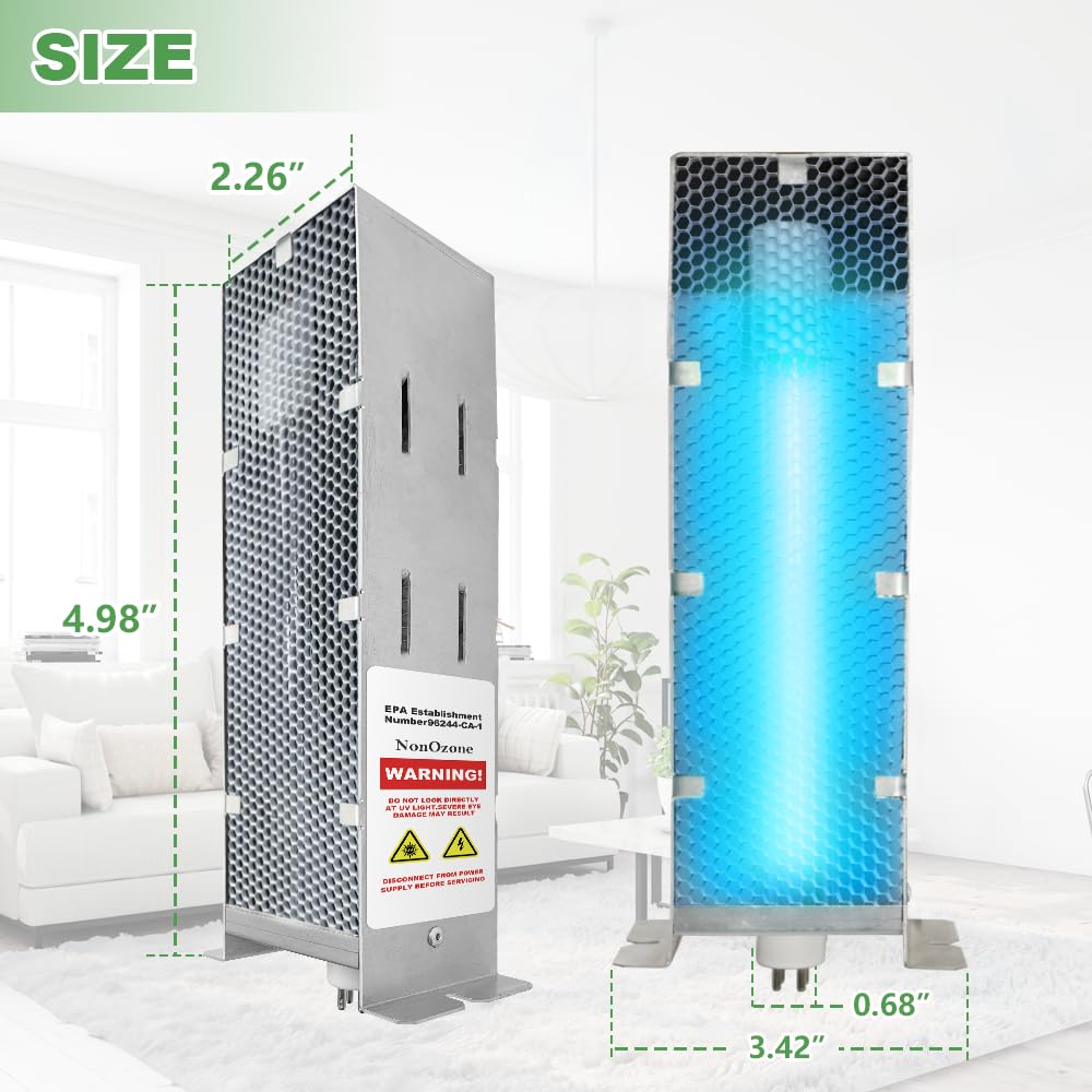 Leafinnerin Air Scrubber Advanced Photocatalytic Oxidation (PCO) 9 Inch Replacement Cell and Üν Bulb, Ozone Free Suitable for ActivTek InDuct 2000, A1013A, A1013C, A1013P,A1013Q,A1013T, 1 Pack