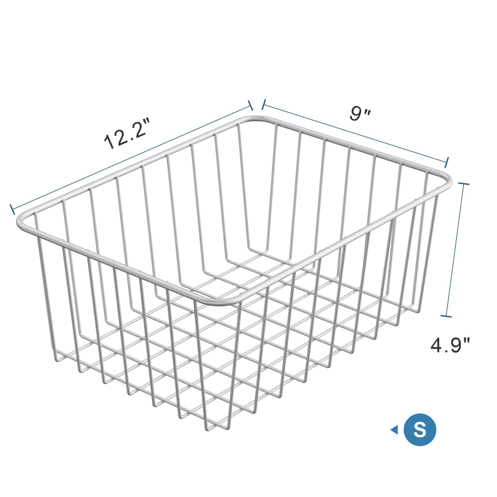 iSPECLE Freezer Organizer Bins - 4 Pack Small Upright Freezer Baskets for 13 cu.ft Stand up Freezer, Easily Get Food and Stop Food Fall out from Freezer, Freeze Efficiently with Air Circulation, White