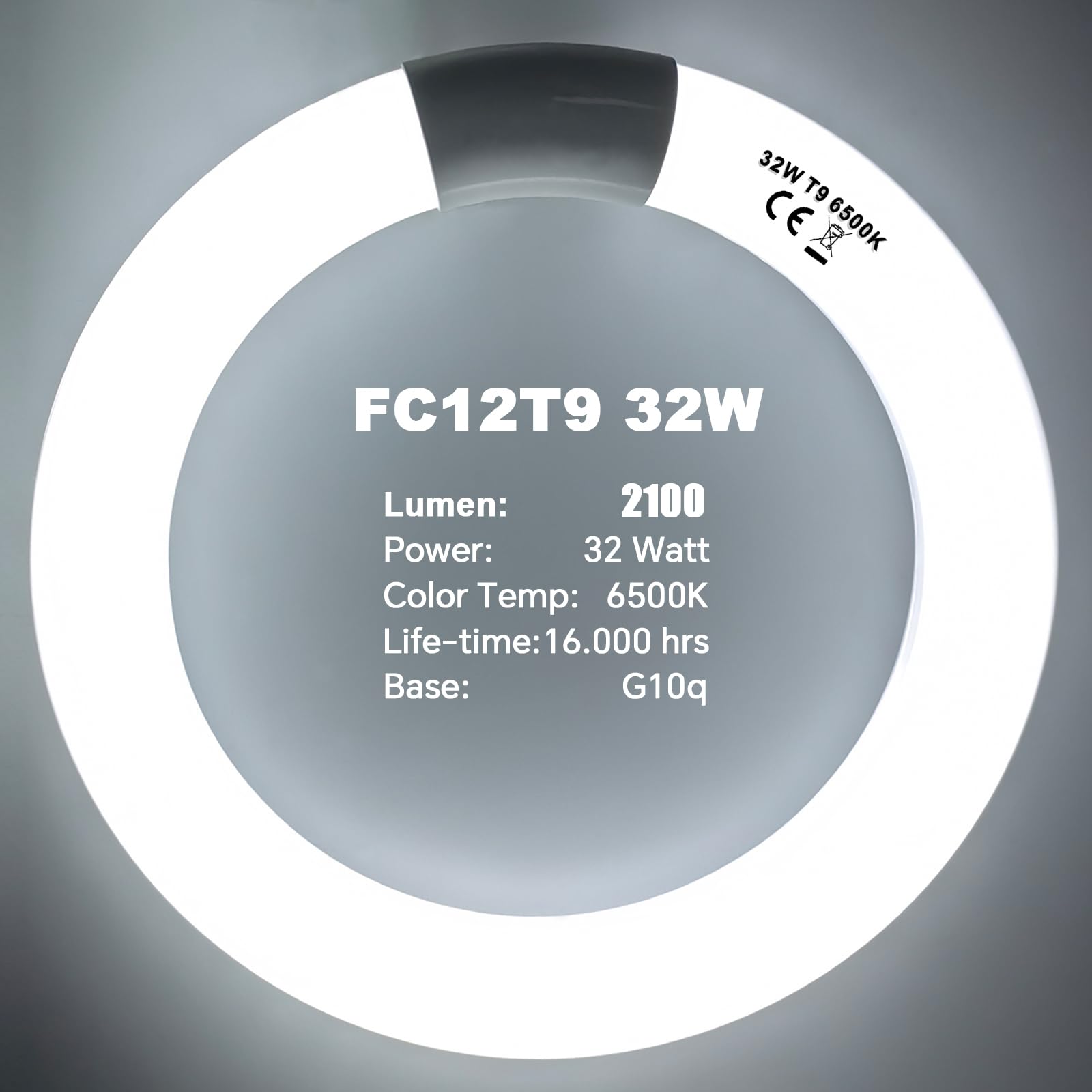 Celiwace FC8T9 22W and FC12T9 32W Set, 8 inch T9 22 Watts Circular Light Bulbs, 12 inch 32 Watts Circline Fluorescent Bulb CRI 80, Daylight 6500K, 3350 Lumen G10q