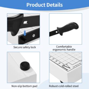 Guillotine Paper Cutter 12" - 10-Sheet Capacity Paper Cutter Guillotine Style, Heavy Duty Paper Slicer with Guide Bar and Safety Blade Lock for Cardstock, Photo, Wide Use for Office, Home (A4-B7)