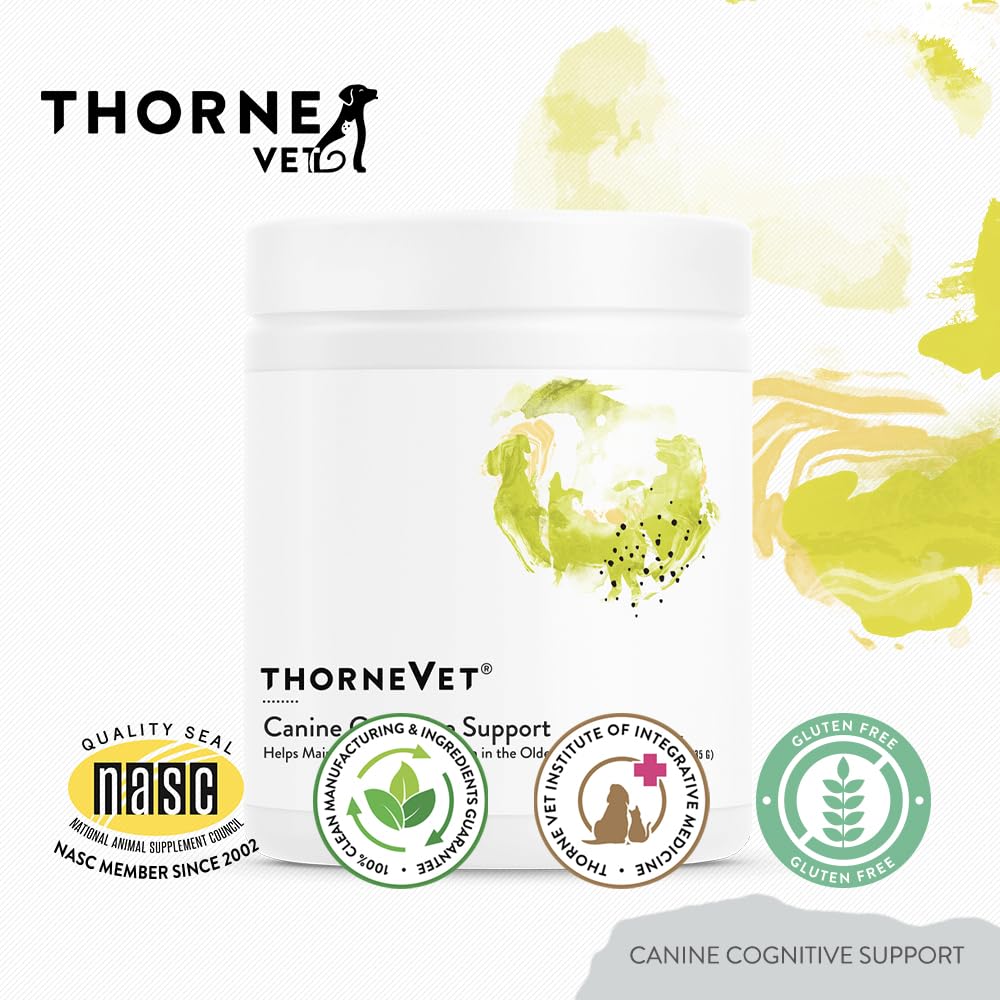 ThorneVet Canine Cognitive Support Powder for Dogs - Great Tasting Health Supplement with B Vitamins and Antioxidants to Support The Brain Health of Your Senior Dog - 90 Scoops