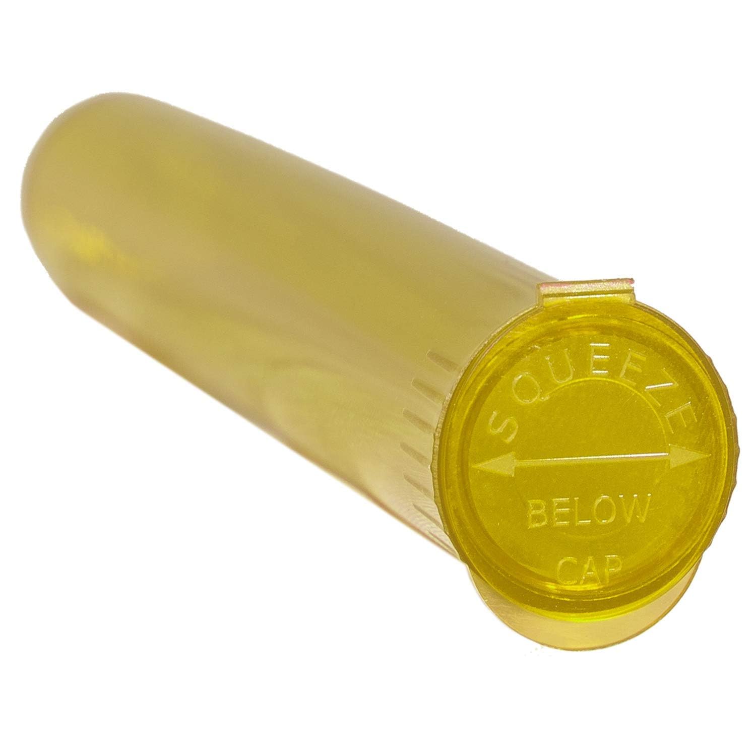 RVTUS Tube - 109 MM, 50 Pack, Squeeze Top, Child Proof and Air-Tight Lid, Eco-Friendly BPA-Free Plastic Container (Yellow)