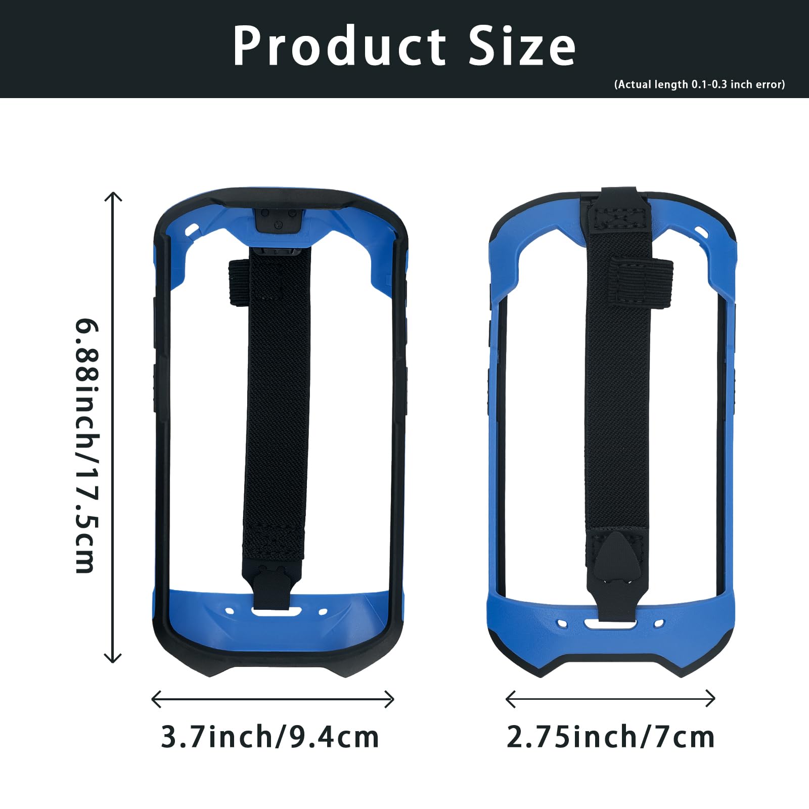 Protective Cover Bumper Case Rugged Boot with Hand Strap for Zebra TC51 TC510K TC52 TC56 TC57 (Blue)