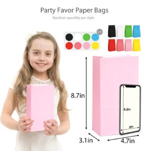 JOHOUSE Party Favor Bags with Stickers, 36PCS Colorful Candy Bags Gift Bags for Kids Birthday Party 8 Colors 4.7" x 3.1" x 8.7"