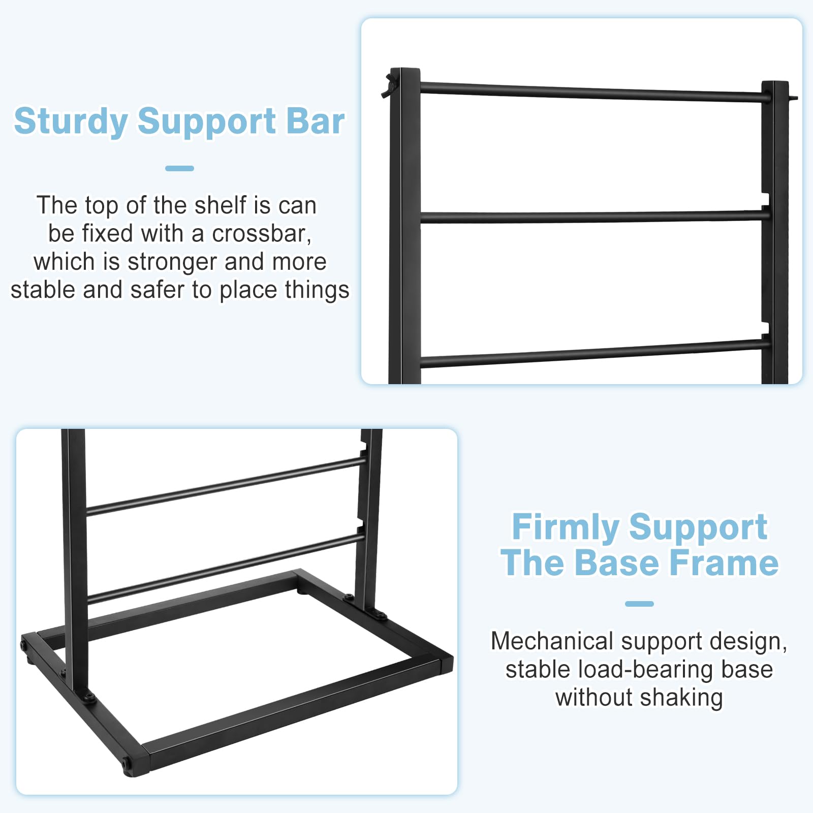 Aulin 6 Tier Large Capacity Ribbon Storage Organizer Rack - Metal Ribbon Spool Holder for Craft Ribbon Washi Tape Arts & Crafts Supplies, Ribbon Rack for Craft Room, Florist Arts Wrapping (Black)