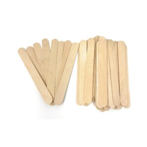 supplika 100 pack jumbo wooden craft sticks — 6” natural popsicle sticks for icecream sticks, cakesicle, treat sticks, wax sticks, waxing, tongue depressors, diy crafts, art projects, classroom supply