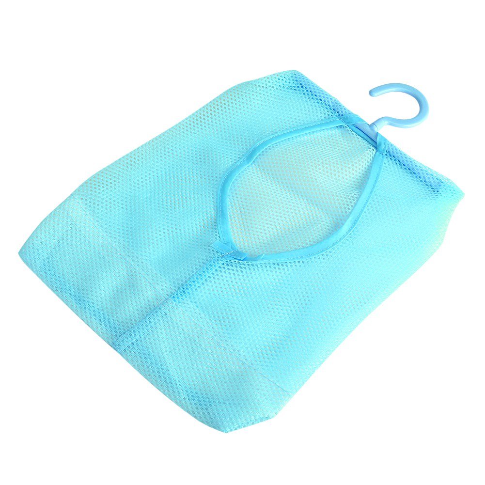 Hanging Mesh Bag, Bathroom Storage Shower Quick Drying Mesh Shower Caddy for Travel Multi Purpose Hanging Mesh Storage Bag for Socks Stockings Bra Underwear (Blue)