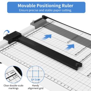 Guillotine Paper Cutter 12" - 10-Sheet Capacity Paper Cutter Guillotine Style, Heavy Duty Paper Slicer with Guide Bar and Safety Blade Lock for Cardstock, Photo, Wide Use for Office, Home (A4-B7)