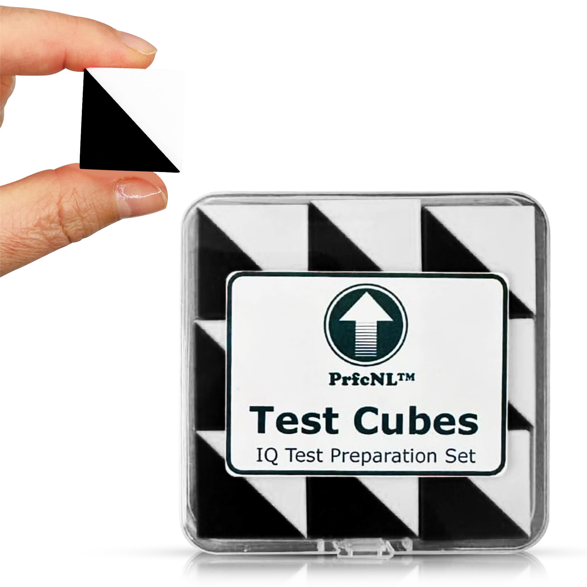 IQ Test Cubes (Black and White) – 9 Kohs Cubes, Practice for Block Design Test, BDT, WPPSI, WAIS IV and WISC V Test, Montessori Educational Blocks to Improve Concentration, Coordination and Memory