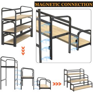 Coffee Syrup Organizer 3-Tier, 12 Bottles Capacity Syrup Rack for Coffee Bar Station, Wine Rack for Countertop, Tiered Spice Racks for Cabinet, Bottle Display Shelf Magnetic one-Step Installation