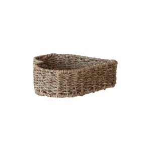 Creative Co-Op Decorative Hand-Woven Seagrass and Metal Heart-Shaped Basket, Natural