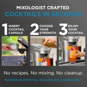 Bartesian 24-Pack Whiskey Lovers Mixer Capsules for Cocktail Machine – Home Bar Mixology Cocktails Mix Pod Capsule Set To Use With the Bartesian Cocktail Drink Maker Machine