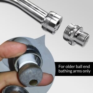 3 PCS Ball End Shower Head Swivel Ball Adapter Set,Old Style Heads to 1/2-Inch Male Pipe Thread