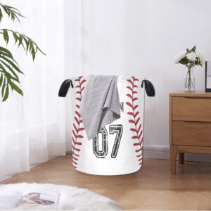 AuduE Personalized Baseball Laundry Hampers Custom Laundry Basket Customized Dirty Clothes Hamper with Name/Number Nursery Hamper for Boys Kids Baby Clothes Hamper