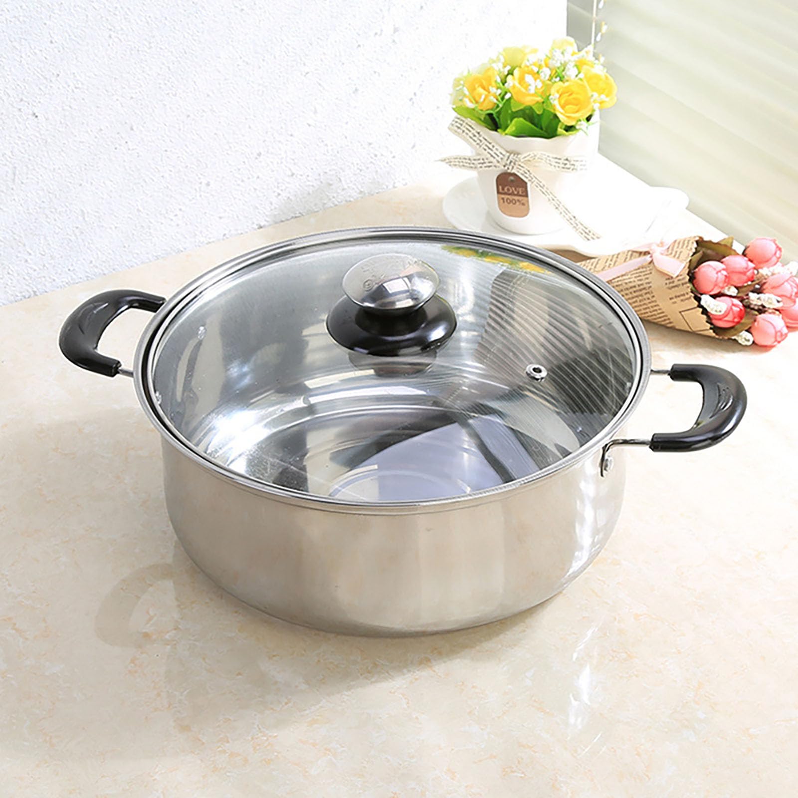 Stainless Steel Saucepan, 0.9 Quart Double Handle Milk and Soup Pot with Lid for Warming, Cooking and Boiling Milk, Spaghetti, Soup in Kitchen and Outdoor (16cm)