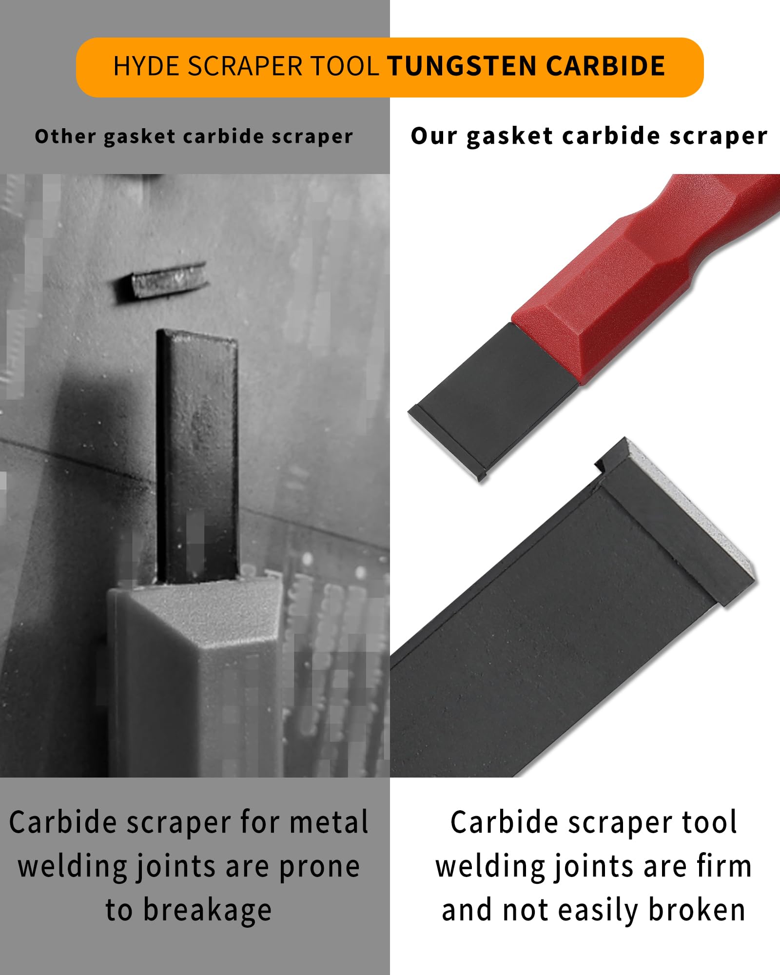 Gighipop Super Carbide Gasket Scrapper Tool, 1-1/4 Inch and 5/8 Inch-Carbide Scraper for Metal, Carbide Scraper Set(2 Pack)