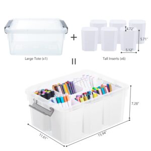 Citylife 17 QT Plastic Storage Bins Clear Storage Box with Lids Multipurpose Stackable Storage Containers for Organizing Tool, Craft, Lego, Crayon