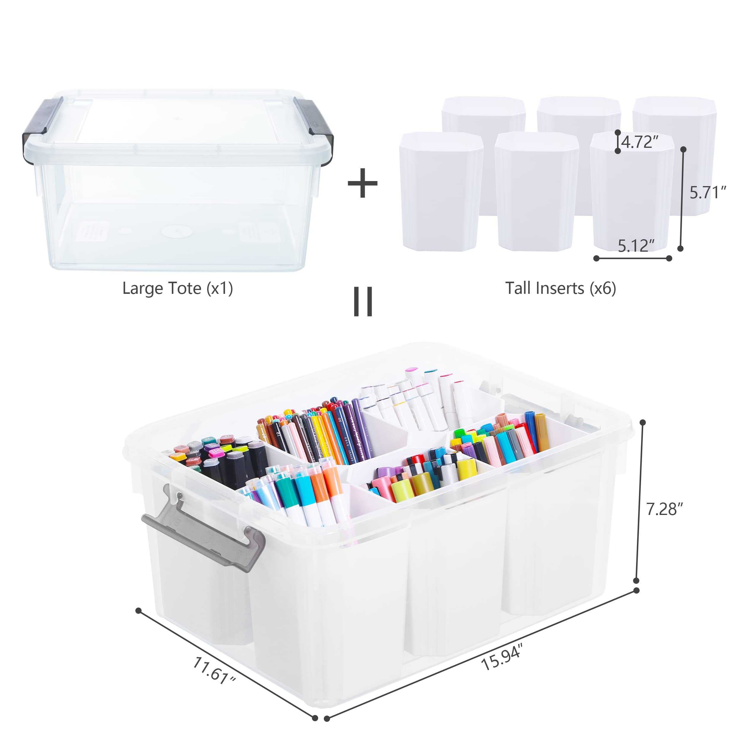 Citylife 17 QT Plastic Storage Bins Clear Storage Box with Lids Multipurpose Stackable Storage Containers for Organizing Tool, Craft, Lego, Crayon