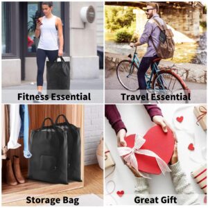 Travel Laundry Bags, 2Pcs JHX Foldable Dirty Clothes Bag 【Upgraded】 with Fixed Drawstring Net, Handles and Carabiner, Portable Laundry Bags for Travel and Fitness (Dark-Black) 30"H x 21"W