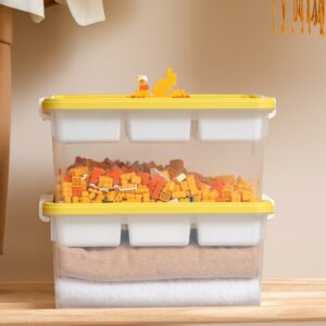 Citylife 17 QT Plastic Storage Bins Clear Storage Box with Lids Multipurpose Stackable Storage Containers for Organizing Tool, Craft, Lego, Crayon