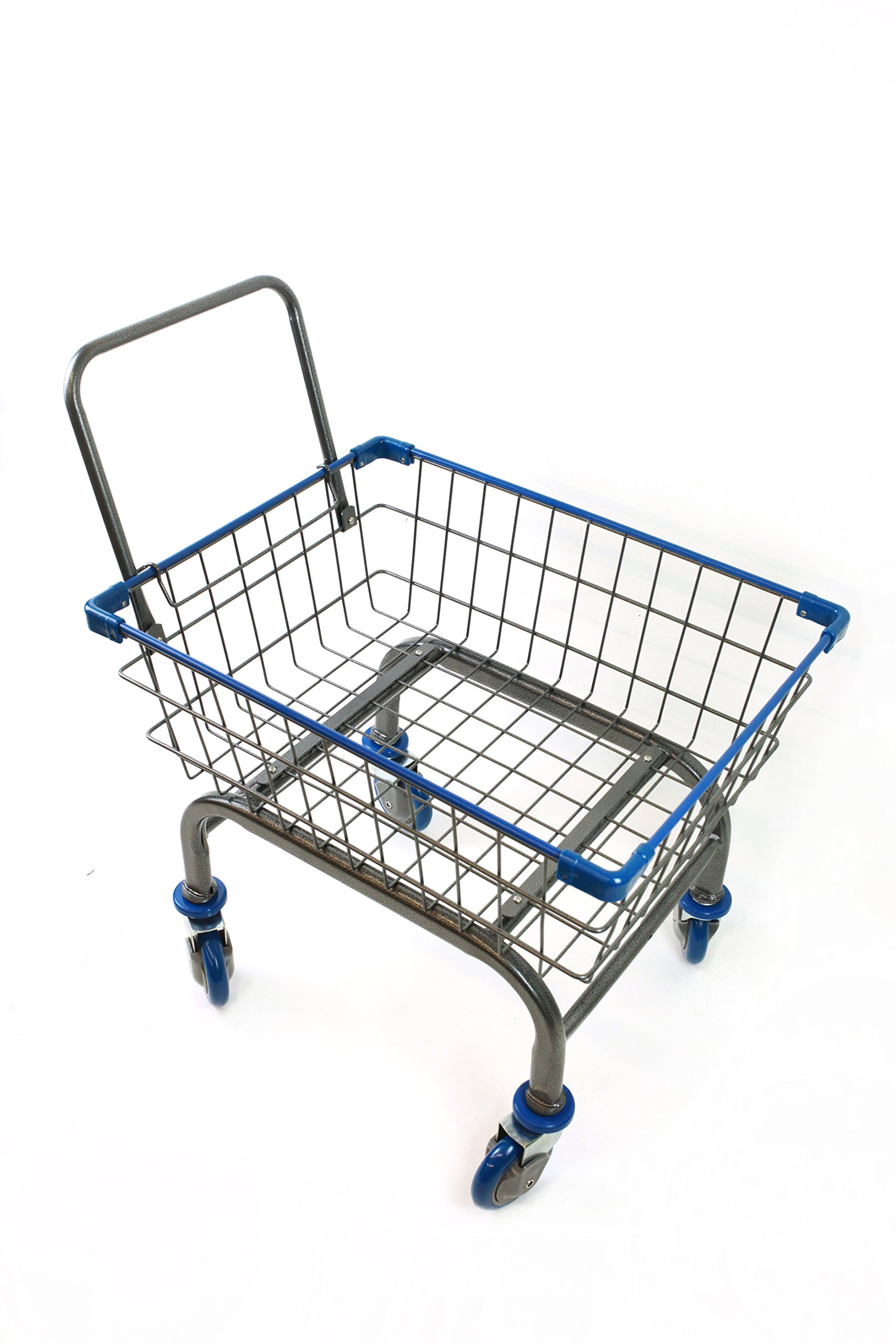 Chaminusa Heavy Duty Laundry and Grocery 1.8 Bushel Cart with U-Handle (Blue)