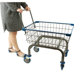 Chaminusa Heavy Duty Laundry and Grocery 1.8 Bushel Cart with U-Handle (Blue)