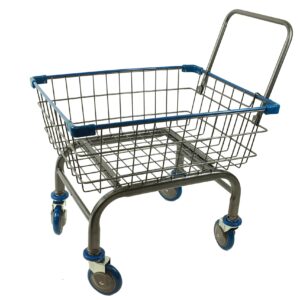 Chaminusa Heavy Duty Laundry and Grocery 1.8 Bushel Cart with U-Handle (Blue)