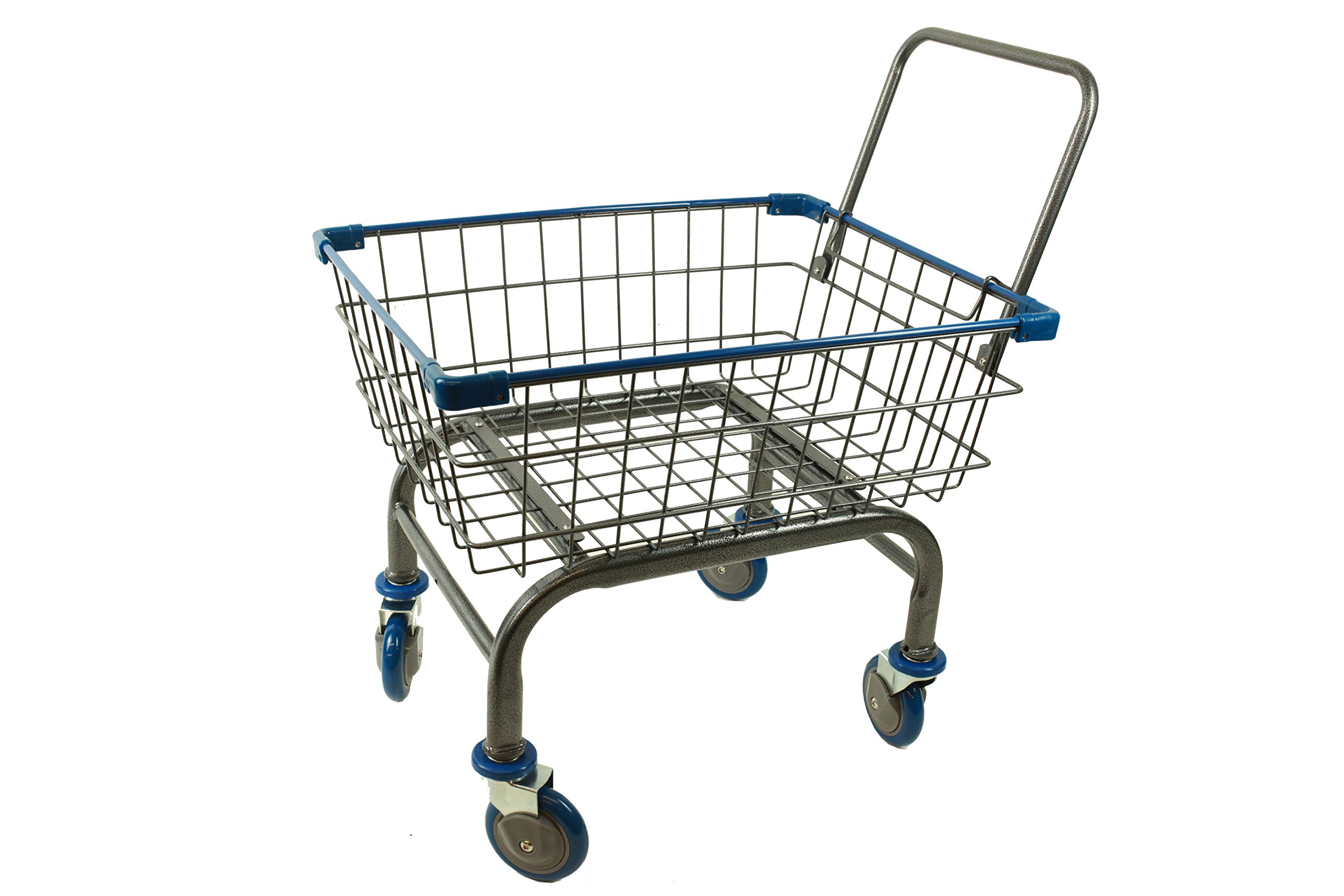 Chaminusa Heavy Duty Laundry and Grocery 1.8 Bushel Cart with U-Handle (Blue)