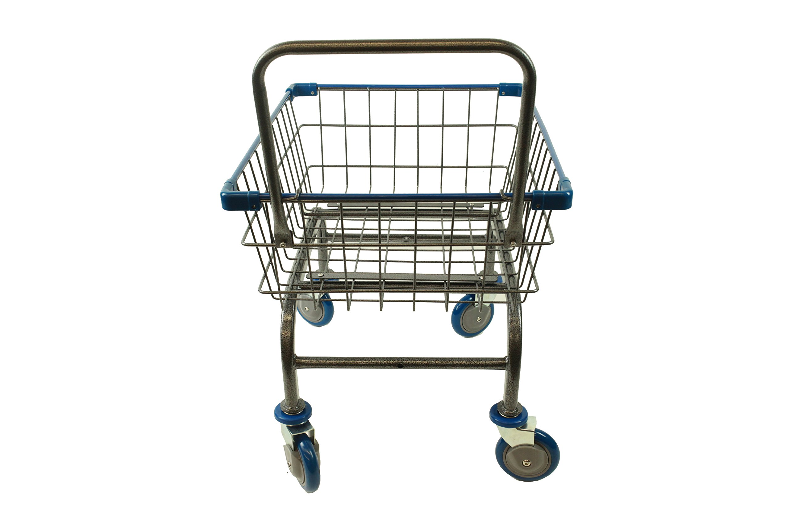 Chaminusa Heavy Duty Laundry and Grocery 1.8 Bushel Cart with U-Handle (Blue)