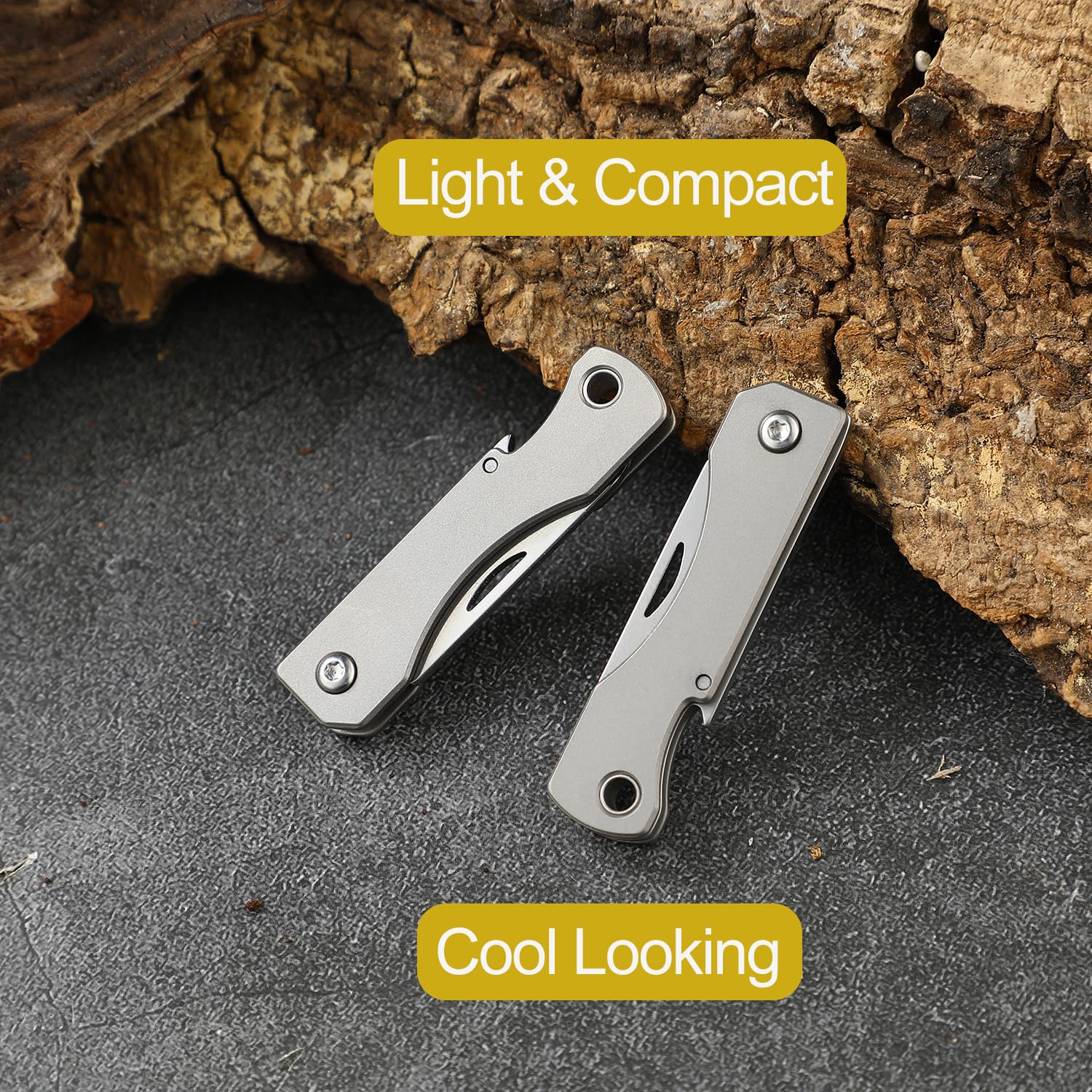 Joy-Touch Mini Titanium Alloy Pocket Knife, Little Sharp Keychain Knife, Small Folding Knife, EDC Box Cutter, Gifts for Men Women