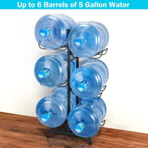 5 Gallon Water Jug Holder 3 Tier Water Bottle Holder Organizer with Wheels Foldable Heavy Duty Water Bottle Storage Rack for Home Office, Garage, Black