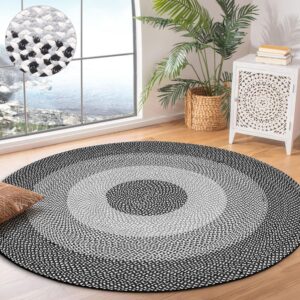 riangi living room rug, boho area rugs braided rugs, round rugs 4ft, colorful rugs - versatile cotton round area rugs 4ft for any space