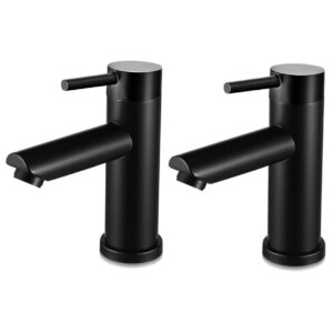 jojofuny 2pcs basin faucet shower faucet bath tub faucets waschtischarmatur kitchen vanity faucet bathroom tub faucets bath mixer tap bathroom faucets 1 hole bath spout sink stainless steel